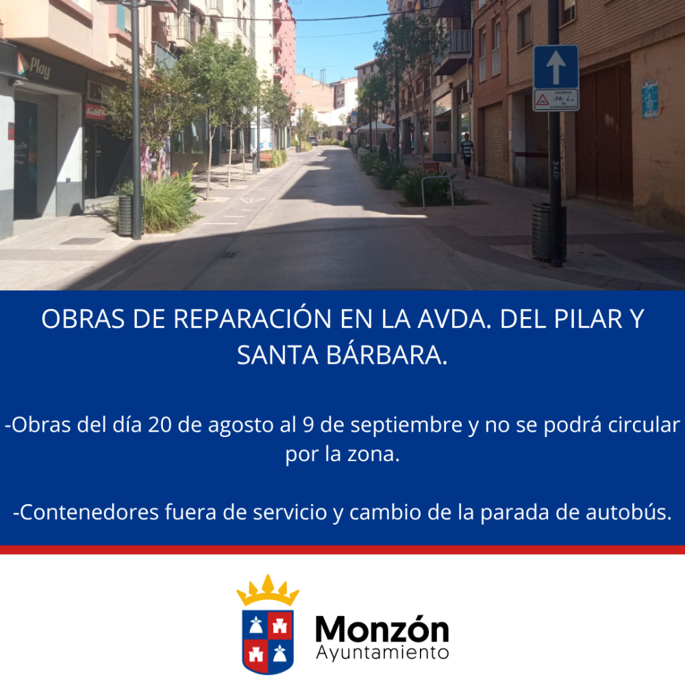 Imagen Trabajos de reparación en la avenida del Pilar