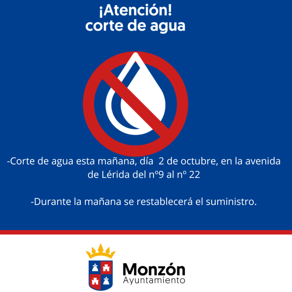 Imagen Corte de agua en la avenida de Lérida