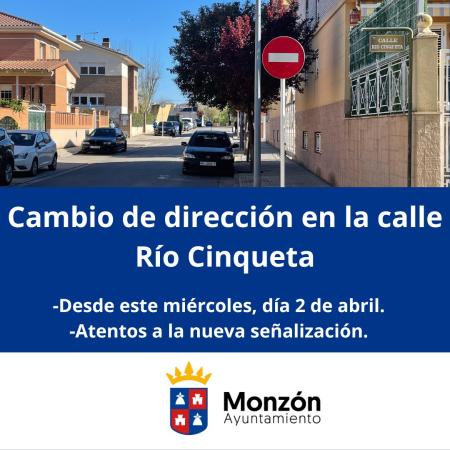 Imagen Cambio de dirección calle Río Cinqueta