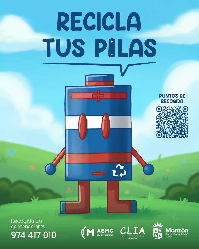 Imagen El CLIA lanza una campaña de recogida de pilas en comercios y establecimientos de Monzón