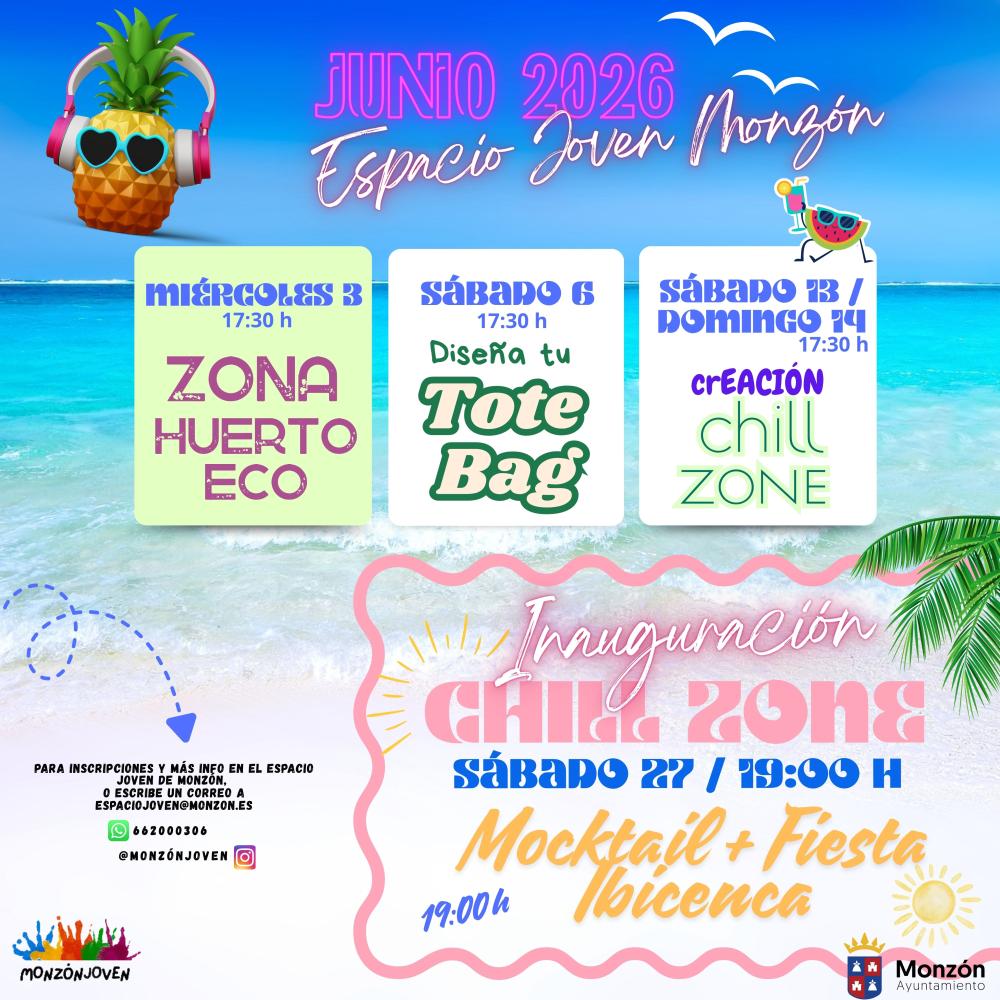 Imagen El Espacio Joven de Monzón presenta su programación de junio con actividades al aire libre y creatividad